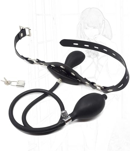 BFLaiCai Bâillon Buccal Gonflable En Silicone Avec Verrou, Écarteur De Bouche À Stimulation Réglable Et Aiguille Amovible, Jeux Érotiques, Taquinerie, Bondage, Jouet Sexuel SM For Couples