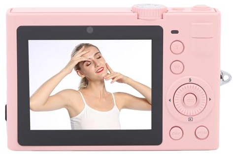Generic Fotocamera Touchscreen HD da 64 MP 5K con Doppio Obiettivo per Selfie Paesaggi Fotocamera di Bellezza per Tutte le età (PINK)