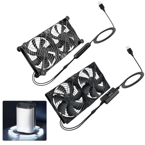 CashMuch Ventilateur de refroidissement USB réglable à 3 vitesses, 120 mm 5 V avec étanchéité IP68 et fonctionnement ultra silencieux de 18 à 36 dB, pour routeur, armoire, purificateur d'air et