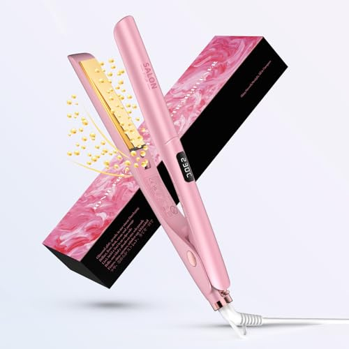 Dekuri Hair Straighteners (Pink, 25 mm) | Smooth Titanium Plate,30s Fast Heat Flat Iron, 120-230℃ LCD Display, Ionic Hair Straighteners for Women