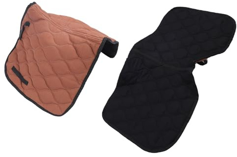 Fafeicy Pferdesattelunterlage, Atmungsaktiv und Stoßdämpfend, Englische Sattelunterlage mit Memory-Schaum für den Reitsport, 98 X 57 cm (Kaffee und Schwarz)