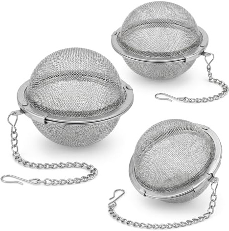 3PCS Stainless Steel Tea Infuser Balls, Premium Mesh Strainers for Loose Leaf Tea Spices Herbs
