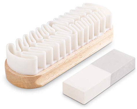 Care Guys - Kit di pulizia per camoscio e nabuk con spazzola per crepe resistente con gomma per la pulizia