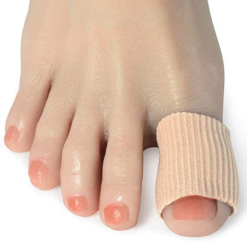 DYKOOK Cuttable Toe Tubes (5 Packs) Big Toe Protectors Splints Made of Elastic Fabric Lined with Silicone Gel. Toes Protectors Relief Toes Pressure (Large)