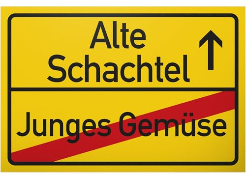 DankeDir! Alte Schachtel (Junges Gemüse) Schild - Geschenk runder Geburtstag Geschenkidee Geburtstagsgeschenk Sie Geburtstagsdeko Partydeko Party Zubehör Geburtstagskarte
