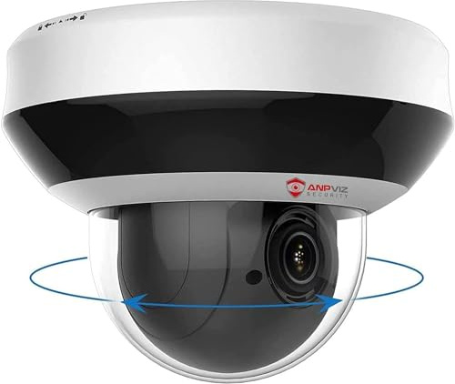 Anpviz Security 4.0MP POE IP PTZ Dome Camera, Hikvision Compatible 4X Optical, 16X Digital Zoom, H.265+ Outdoor Mini Security Camera with Audio, Alarm, SD Card Slot #PTZIP204WX4IR