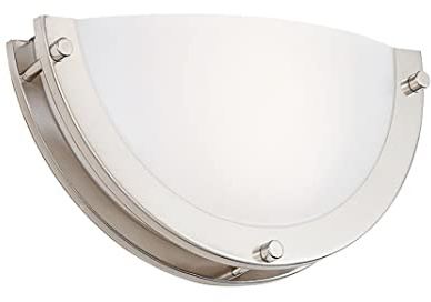 CLOUDY BAY 12-inch CRI90+15W 3000K/4000K/5000K Color Temperature Adjustable Dimmable LED Wall Sconce, ETL Listed LED Half Moon Wall Fixture, Brushed Nickel