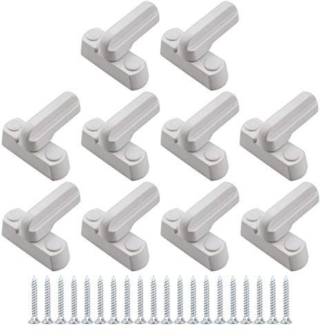10x Sash Jammers Window Locks for UPVC PVC Doors Windows Home Security Zinc Cast Alloy Sash Jammer Flush Lock Blocker