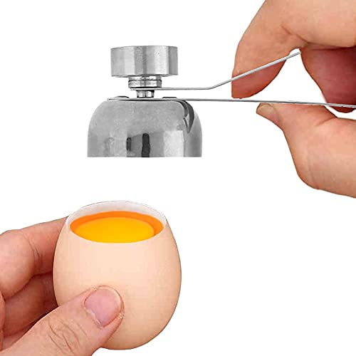 Stainless Steel Eggshell Cutter, Egg Topper Eggshell Cutter,Stainless Steel,Egg Cracker Opener Remover Egg Cracker Opener Remover Egg Open Tool for Raw Soft Hard Boiled Egg