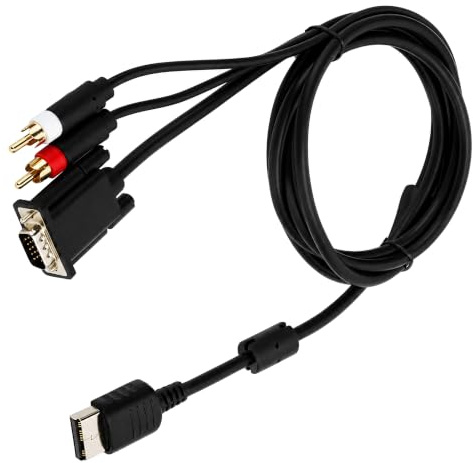 Socobeta Cable de conversión de Audio Diseño de fidelidad de blindaje Alto Cable VGA HD Soporte CRT para Dreamcast DC