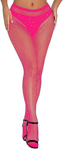 JFAN Medias de Rejilla para Mujer Brillante Medias de Redecilla de Cintura Alta 1PC