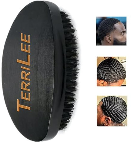 Brosse Ondulée de Qualité Supérieure Pour Homme - Moyenne et Dure - Fabriquée en Hêtre Naturel et Poils de Sanglier Noirs Purs