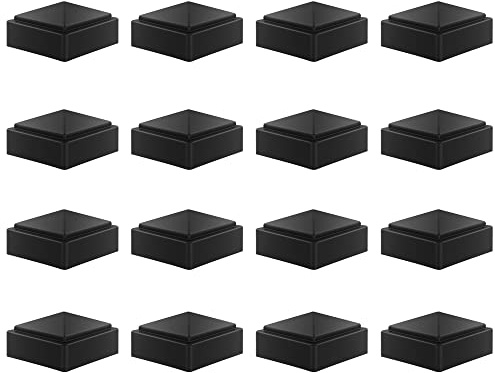 2x2 Fence Post Black Plastic Caps for Metal, Plastic,Vinyl or Wood (Pack of 16)