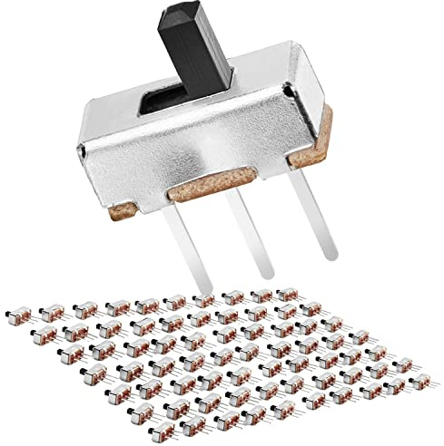 Chanzon SPDT Mini Micro Slide Switch 1p2t 2 Position 70pcs 3mm Toggle Vertical Slide Switch Panel Mount Small High Knob Vertical for PCB Arduino Breadboard Electronic Board Dip Miniature SlideSwitch