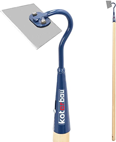 KOTARBAU® Binette de jardin en métal - 50 x 120 mm - Forme trapézoïdale - Avec manche en bois - 120 cm