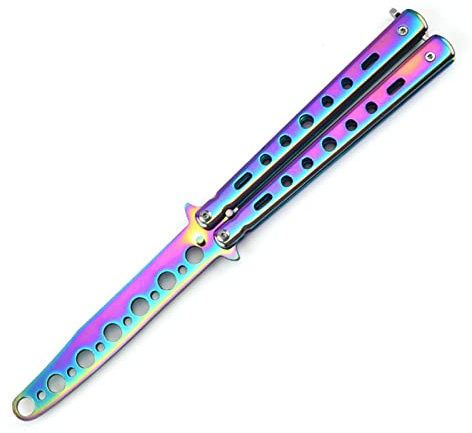 Cuchillo De Mariposa, navaja De PráCtica De Acero Inoxidable.