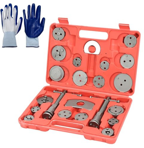 Izrielar 22TLG Bremskolbenrücksteller Set, Universal Bremskolben, Kolben Rücksteller KFZ Werkzeug Satz, Kolbenrücksteller Instandsetzung Bremskolben Rückstellwerkzeug Zurückstellen