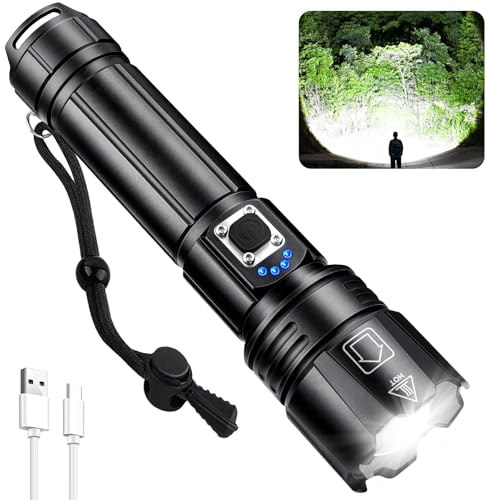 Rechargeable Flashlights High Lumens, 990,000 Lumens Brightest Flashlight, 5 Modes Super Bright Led Flashlight, 12H Running time, Handheld Flashlights for Home/Camping, Flash Light IPX6 Waterproof