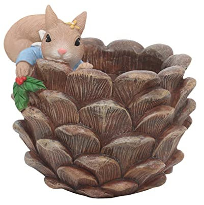 Kisangel Eichhörnchen Sukkulenten Blumentopf süßer Halter Desktop-Blumentopf Töpfe für Pflanzen Mini-Bonsai-Blumentopf Blumentopf-Ornament Anlage Topfpflanze Kunsthandwerk Container Harz
