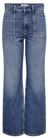 JDYMAYA HIGH Waist Wide Jeans DNM NOOS, Mellanblå denim, (M) W x 34L