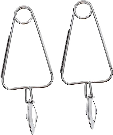 ADOCARN 2pcs Stainless Steel Mini Food Tongs - Escargot Snail Clamp Holder - Steak Tong for Kitchen Cooking - Restaurant Serving - BBQ - Home Dining - Snail Shell Holder - Forks Included, Silver