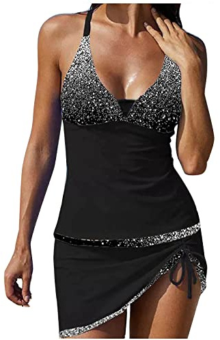 Maillot De Bain Femme Enceinte 2 PièCes Bikini Femme 2022 Maillot De Bain Grande Taille Tankini Haut De Maillot Bandeau Maillot Taille Haute Femme Tankini pour Femme Maillot Bain 2 Pieces Bandeau