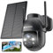 YESYAMO Solar Security Camera Outdoor Wireless, 2K QHD Solar Cam Rechargeable Battery Operated, 360° PTZ CCTV with PIR Human Detection, 2.4Ghz WiFi, Sound&Light Alarm, Work with Alexa