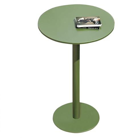 Bartisch im Freien, Terrassen-Frühstückstisch, Pub-Tisch, grüner Metall-Eisentisch, Thekenhöhe, Bistrotisch für Garten, Pool, Hof und Terrasse – platzsparender runder kleiner Esstisch(Size:60x60x105cm