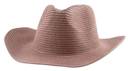 FULUJIDI Fedora Trilby Filzhut Hut Strand Hüte Für Frauen Cowboy Hut Panama Breit Krempe Western Cowboy Cowboy Solid Jazz Mütze Mann Hut Strohhut 56-58Cm Bohnen Paste