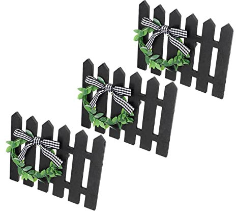 CAXUSD 3piezas Miniatura De Cerca De Madera para Jardín Decoración De Paisaje Accesorios para Jardines y Granjas Reja Decorativa De Madera