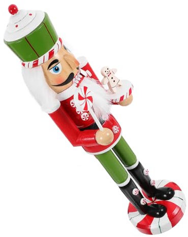 IMIKEYA Casse-Noisette De Noël Statue Bois Figurine De Décoration Intérieure Ornement Traditionnel De Noël Décorations De Table Porte