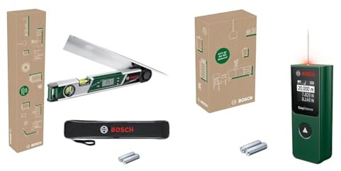 Bosch Winkelmesser UniversalAngle (Winkel bis 220°, mit integrierter Berechnungsfunktion) + Laser-Entfernungsmesser EasyDistance 20 (einfache und präzise Messung bis 20 m, Ein-Tasten-Steuerung)