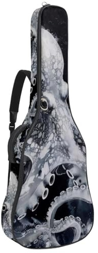 Gitarrentasche mit ästhetischem Muster in Lavendelfarben, gepolsterte Tasche für Akustikgitarre, Rucksack mit verstellbaren Schultergurttaschen, Mehrfarbig 04, 42.9x16.9x4.7 in, Lässiger Tagesrucksack