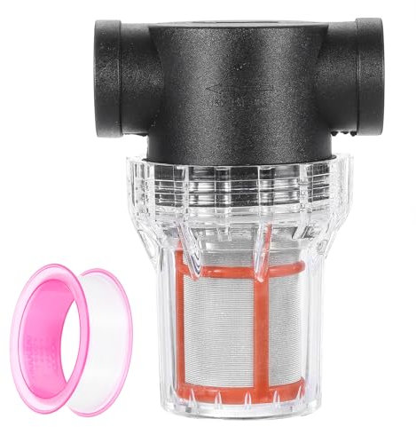 sourcing map Pressure Washer Filter 3/4 NPT Female Thread, Inline Mesh Strainer Attachment, Stainless Steel Screen with Sealant Tape for Outdoor Gardening Inlet Water (Size:200 Mesh)
