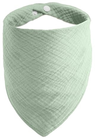 ICEMOOD Haustierhalstücher für kleine und mittelgroße Hunde, einfarbiger Baumwollschal mit verstellbarem Knopf, Erbsgrün, Größe M, 2,3 kg – 13,6 kg