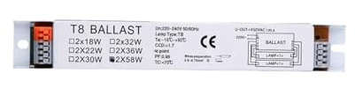 ZMZYELPECB T8 2x18/30/58W Ballast elettronico Compatto Instant Tube Lampade da scrivania Ballast Fluorescenti for Forniture for Ufficio Domestico(T8 2x58w)