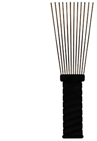 Pic afro à dents larges en métal pour cheveux bouclés, peigne professionnel de coiffure, tresse, outil de coiffure