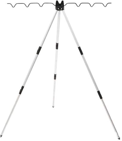 Treppiede Pieghevole per Canna da Pesca, Supporto Telescopico per Canne da Pesce in Lega di Alluminio con Gancio, Staffa Telescopica da Pesca All'Aperto