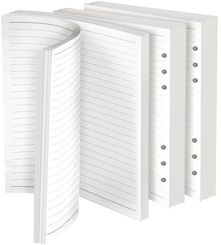 Vicloon A5 Nachfüllpapier, 140 Blatt Nachfüllbar Notizpapier 6 Löcher | Refill Paper Nachfülleinlagen, Refill Ringbucheinlagen für Notizbuch, Tagbuch, Skizze, Malerei