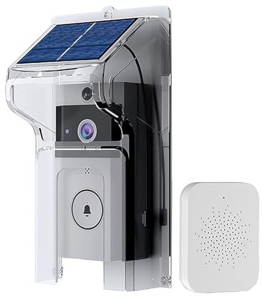 Yokqexz Videocitofono Wireless con Caricatore A Pannello Solare, Telecamera di Sicurezza HD, Resistente alle Intemperie, Conversazione Bidirezionale, Cambio di Voce, Visione Notturna