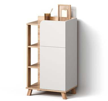 Livinity Unterschrank Marano, Sonoma/Weiß, 50 x 90 cm | mit Tür und Schublade