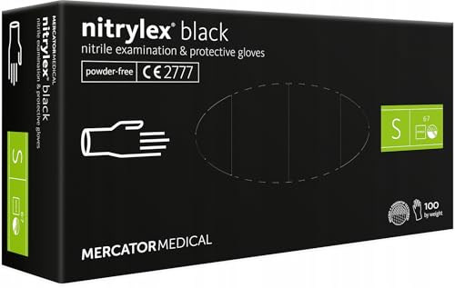 Nitrylex Nitrilhandschuhe Blau Größe S 100 Stück | 100 blaue Nitrilhandschuhe in Größe S, puderfrei, für Kosmetik und Hygiene