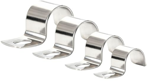 U-Rohrschellen Edelstahl, Ø22mm Einzelloch Rohrschelle Befestigungsschelle Kabelschellen Metall Kabelfixierung für Pipeline Wasserrohre Elektroleitung 12 Stück