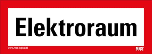 Aufkleber „Elektroraum“ Hinweis Warnung Brandschutz Folie nach DIN 4066 | Größen wählbar Made in Germany, Größe: 42 x 14,8 cm