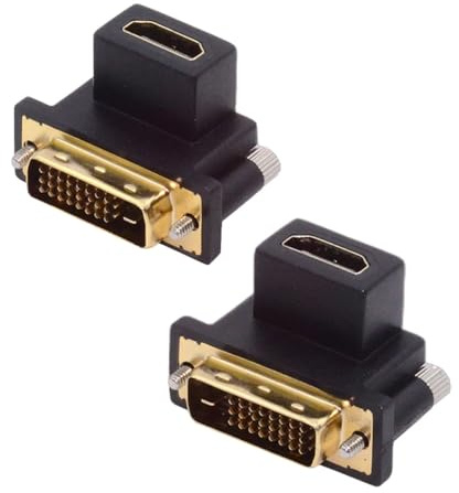 cablecc 2 pz/set DVI maschio a HDMI femmina 4K adattatore Up & Down angolato di 90 gradi per computer HDTV scheda grafica