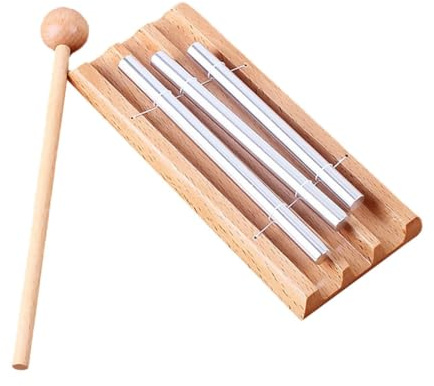 FRCOLOR 3-ton Tischklangspiel Kinder Lerninstrument Schlaginstrument Metallrohr Klangspiel mit Sockel für Kindergarten Musikunterricht