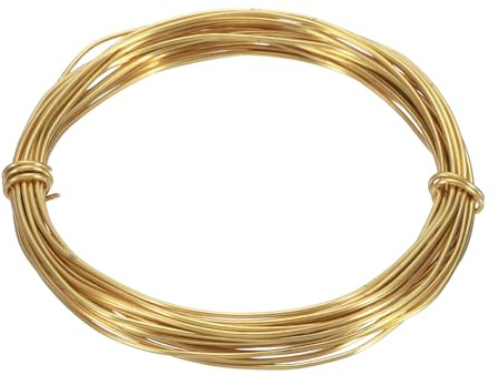 sourcing map 18 Gauge Brass Craft Wire, 20 ft Flexible Bendable Jeweler's Brass Wrapping Wire for Jewelry Making, DIY Crafts, Modeling, Decorations (Round)