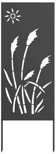 vidaXL Garten Sichtschutz-Leinwand Schwarz 50 x 140 cm, Garten- und Terrassendekor, moderne Einlagen, Sichtschutz, rechteckiger Sichtschutz, schicker Ornamentschirm