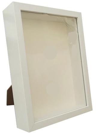 SHBHWS Cornice for Fiori con Scatola di Ombre, Cornice for Bouquet, profondità 3 cm, for Foto in Legno for esporre Regali tridimensionali per Fiori Secchi, Fai da Te, Foto(White Frame,25X25cm)