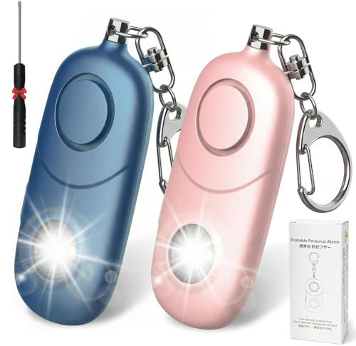 Alarme personnelle pour femme : porte-clés sirène d'urgence Qoosea 135 dB avec lumière stroboscopique pour femmes, enfants, étudiants, personnes âgées, autodéfense d'urgence pour sports de nuit
